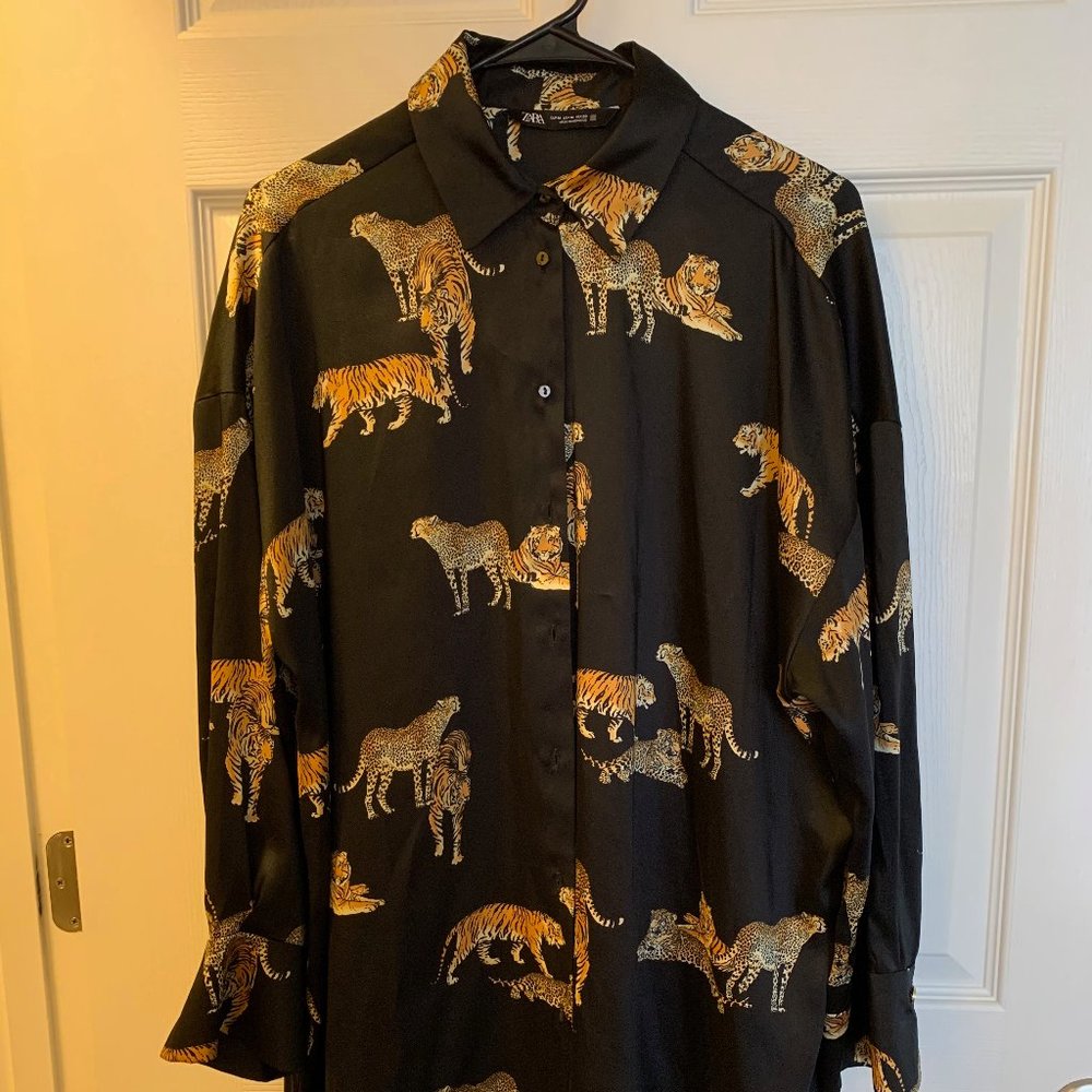 Tiger and Cheetah Printed Blouse/Tunic from Zara